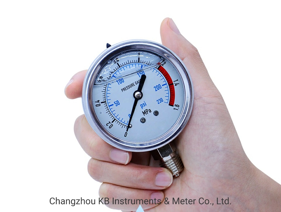 1.6% All Stainless Steel Liquid Filled DIN Pressure Testing Gauges