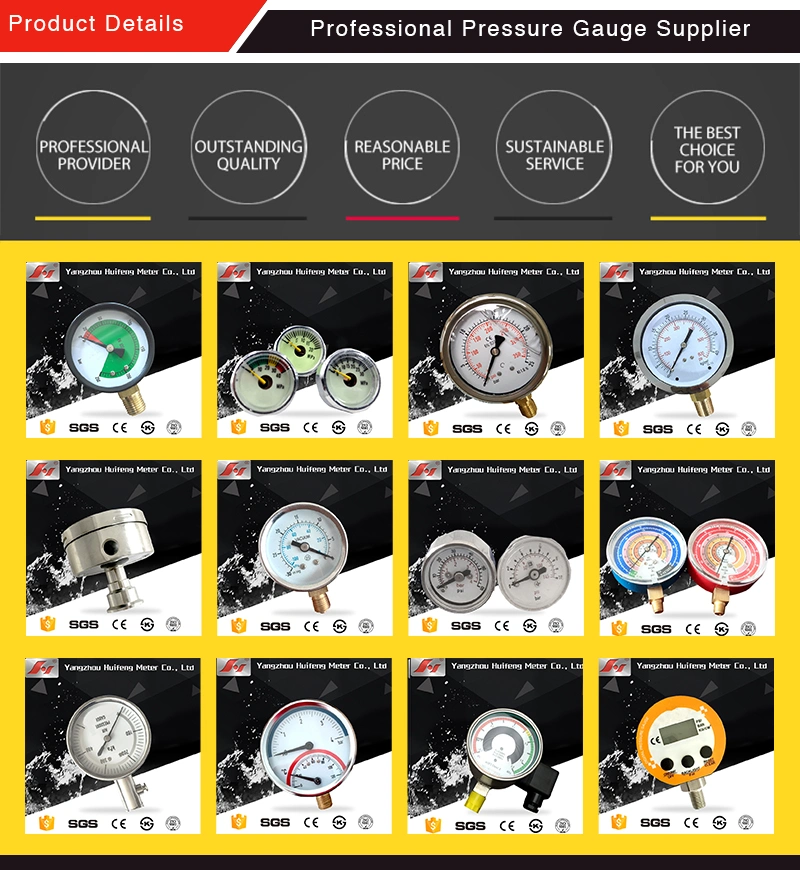 Vacuum Pressure Gauge for Vacuum Pump Medical System Electroplated Case