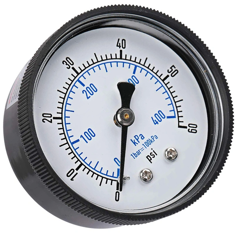 2 Inches Pressure Gauges 1/4 NPT Male Back Mount Plastic Case 0-60psi/400kpa Double Scale or as Request