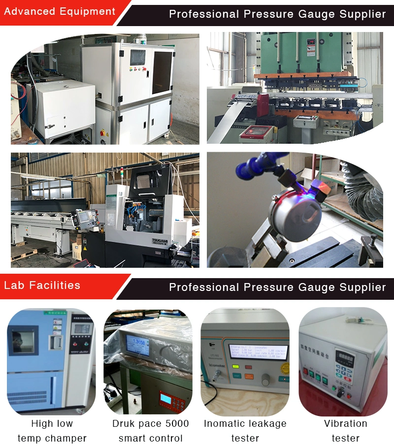 Electroplated Case Vacuum Pressure Gauge for Vacuum Pump Laboratory